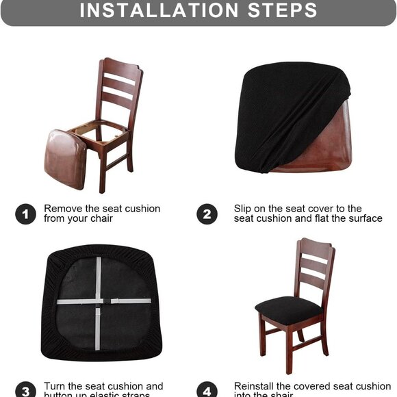 Waterproof Seat Covers for Dining‎ Chairs Gray - Picture 6 of 7